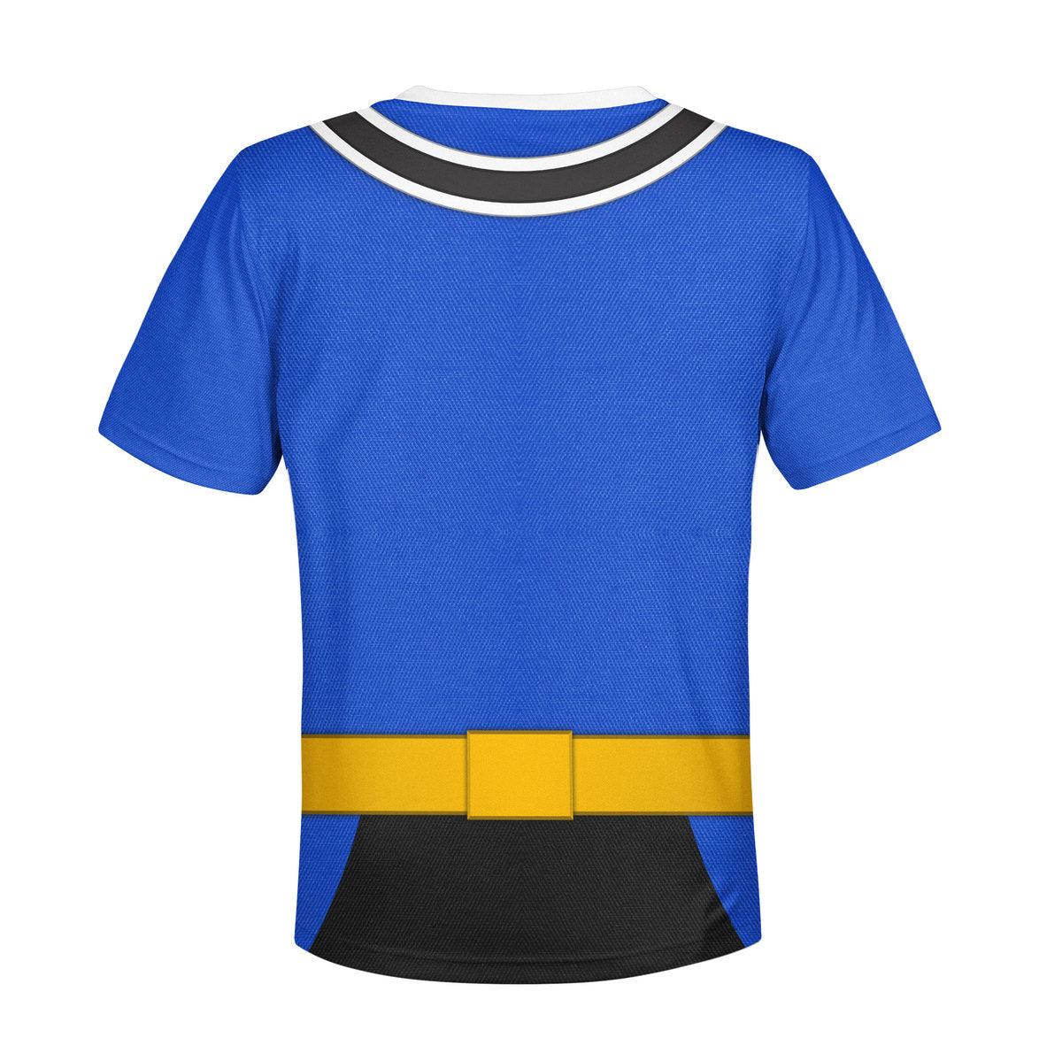 Oodiegang Unisex Kid Tops Blue Power Rangers Samurai 3D Apparel - DucG