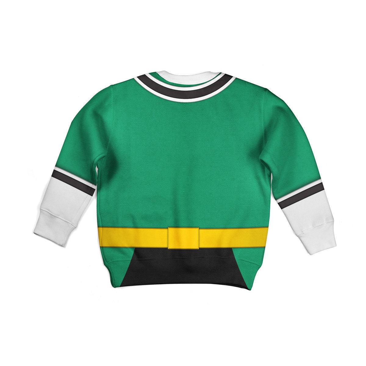 CustomsPig Unisex Kid Tops Green Power Rangers Samurai 3D Apparel - DucG