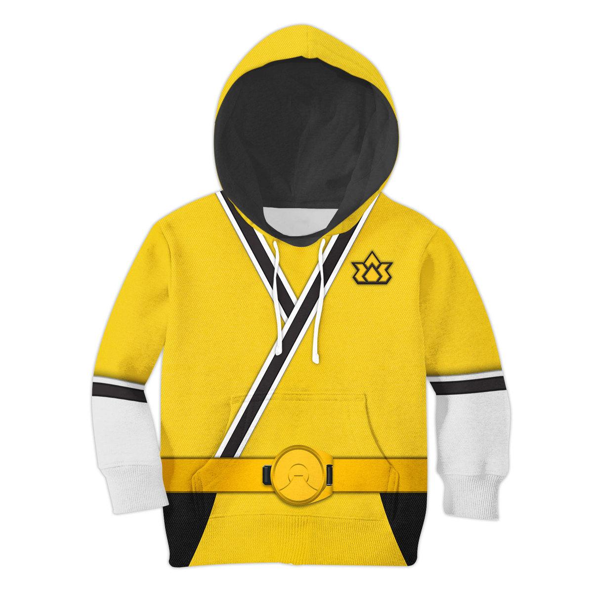 CustomsPig Unisex Kid Tops Yellow Power Rangers Samurai 3D Apparel - DucG