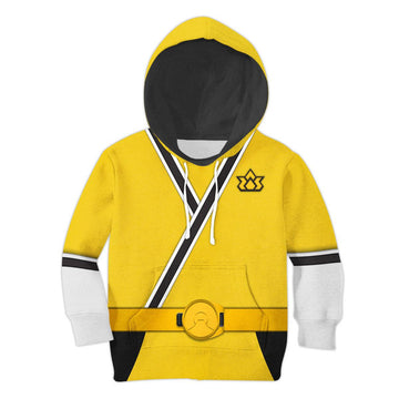 CustomsPig Unisex Kid Tops Yellow Power Rangers Samurai 3D Apparel - DucG
