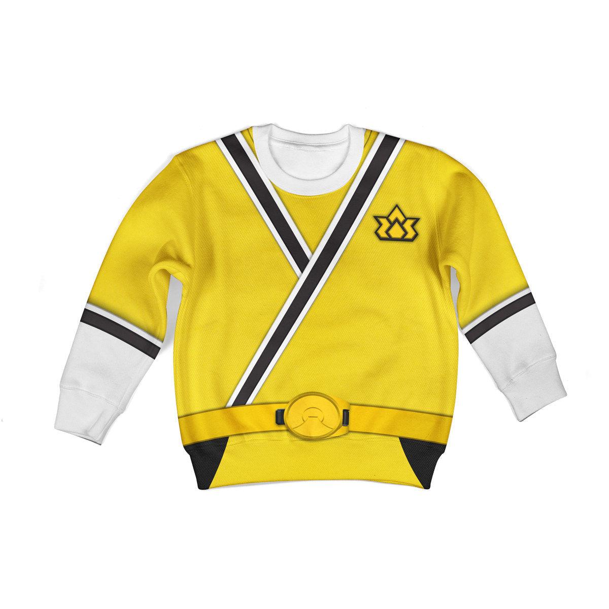 CustomsPig Unisex Kid Tops Yellow Power Rangers Samurai 3D Apparel - DucG