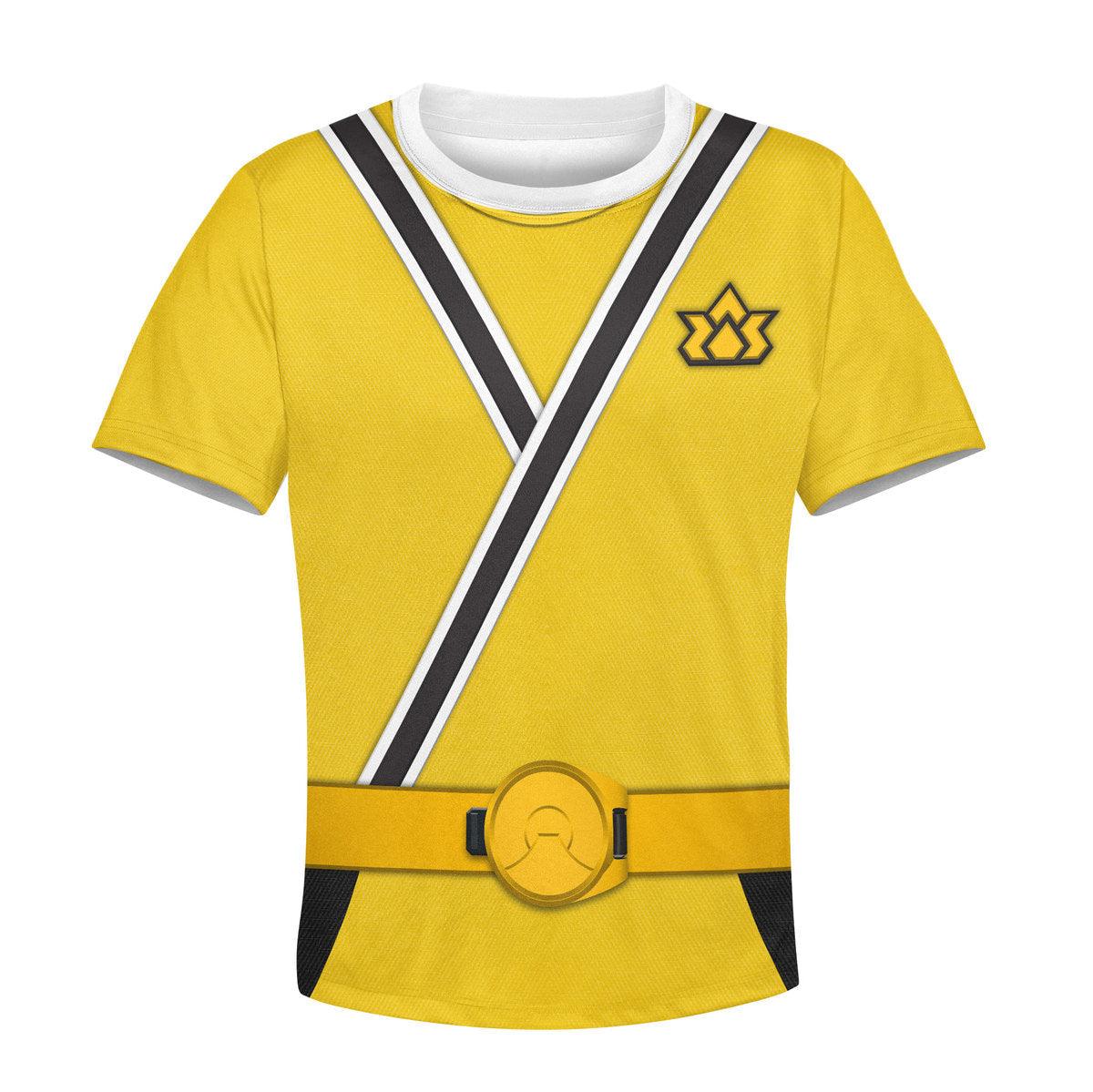 CustomsPig Unisex Kid Tops Yellow Power Rangers Samurai 3D Apparel - DucG