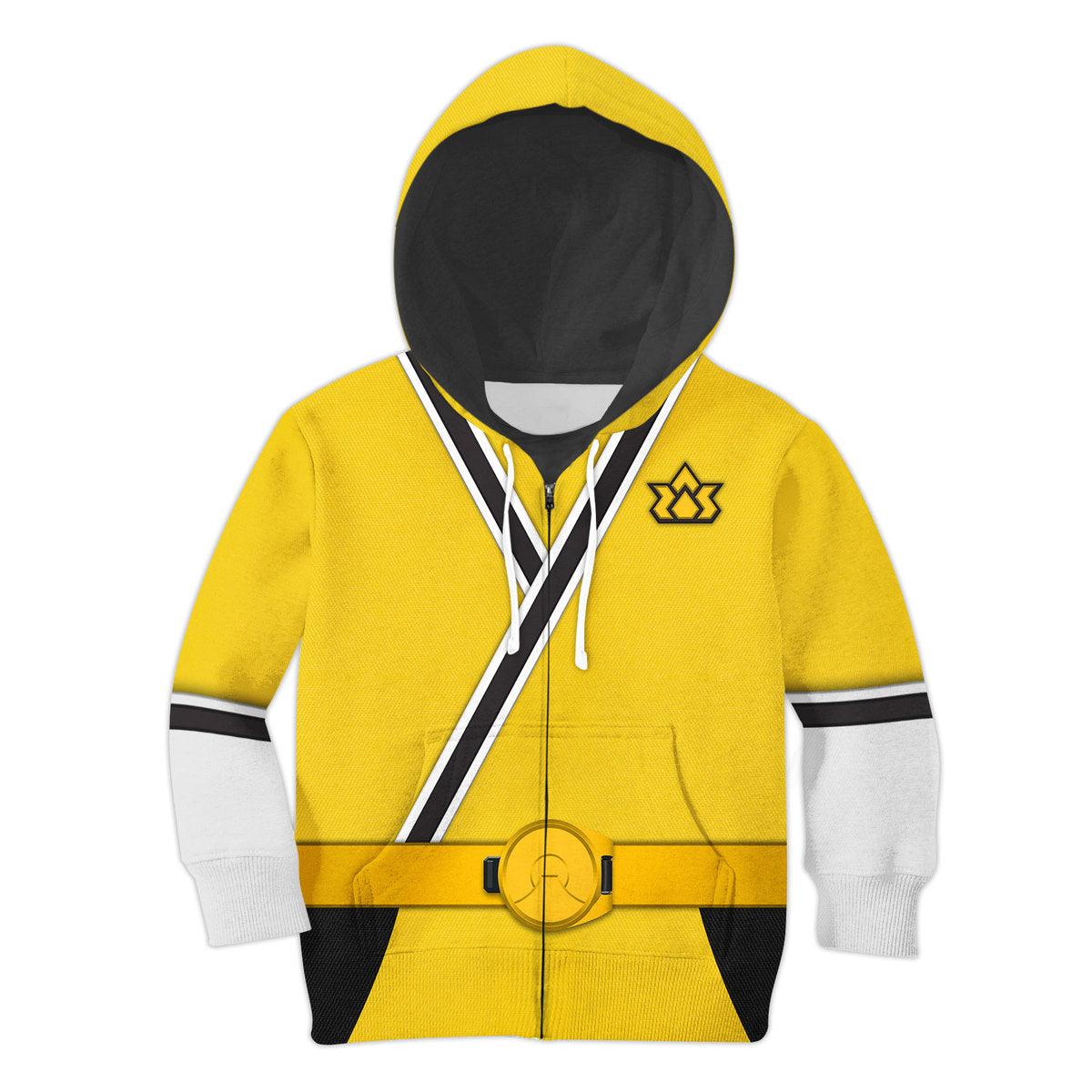 CustomsPig Unisex Kid Tops Yellow Power Rangers Samurai 3D Apparel - DucG