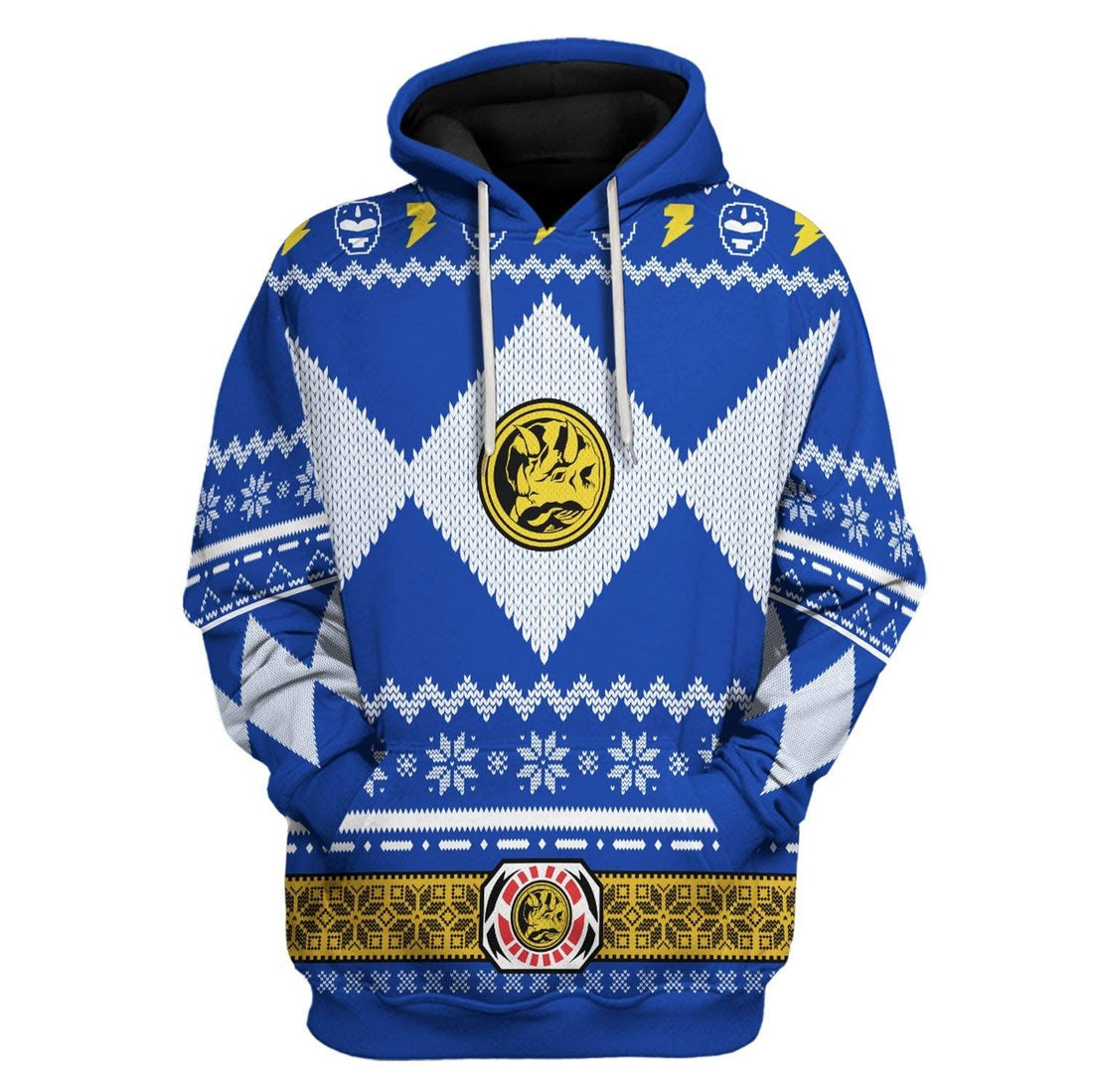 Gearhomie Unisex Tops Pullover Sweatshirt Blue Power Ranger 3D Costumes - Gearhomie.com