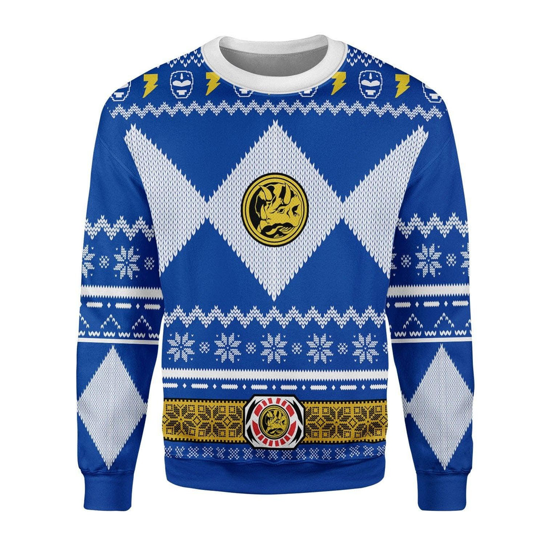 Gearhomie Unisex Tops Pullover Sweatshirt Blue Power Ranger 3D Costumes - Gearhomie.com