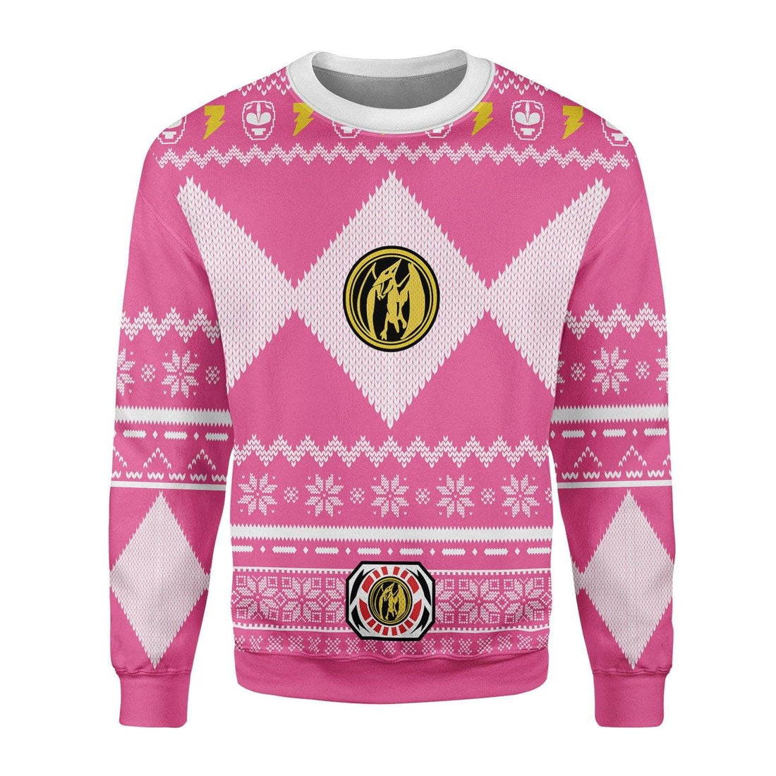 Gearhomie Unisex Tops Pullover Sweatshirt Pink Power Ranger 3D Costumes - Gearhomie.com