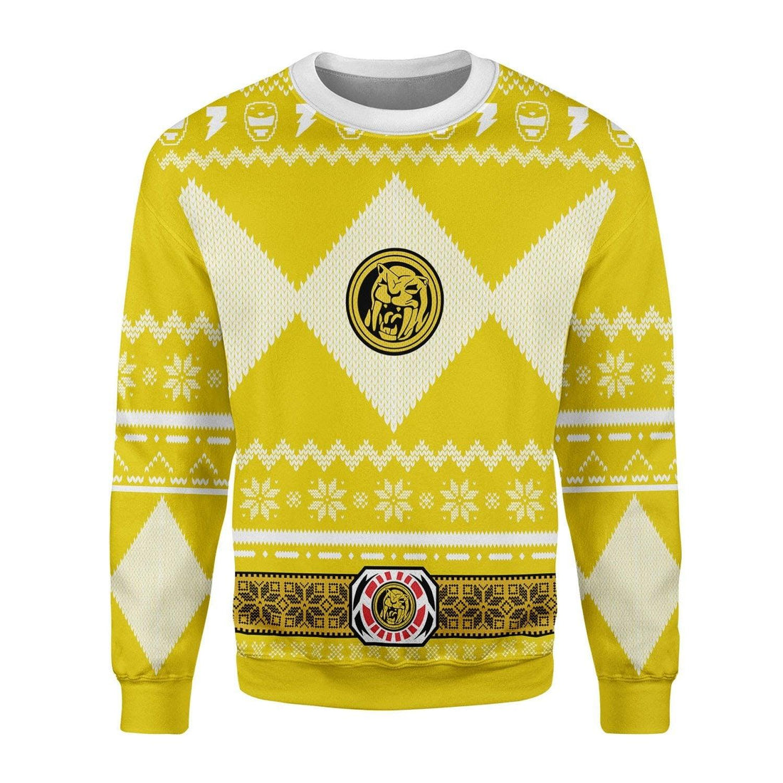 Gearhomie Unisex Tops Pullover Sweatshirt Yellow Power Ranger 3D Costumes - Gearhomie.com