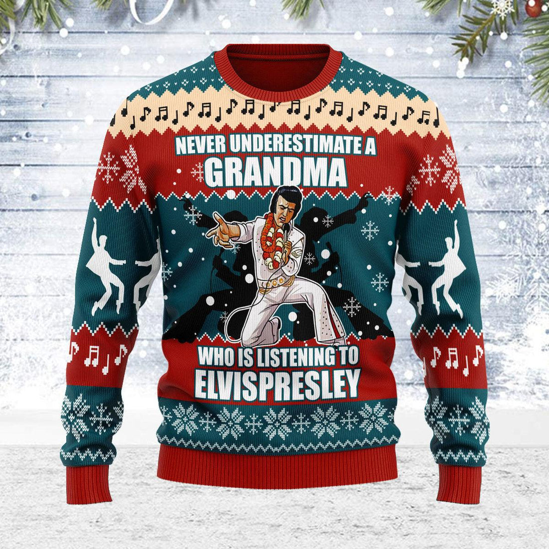 Gearhomie Who is Listening to Elvis Christmas Ugly Sweater - Gearhomie.com