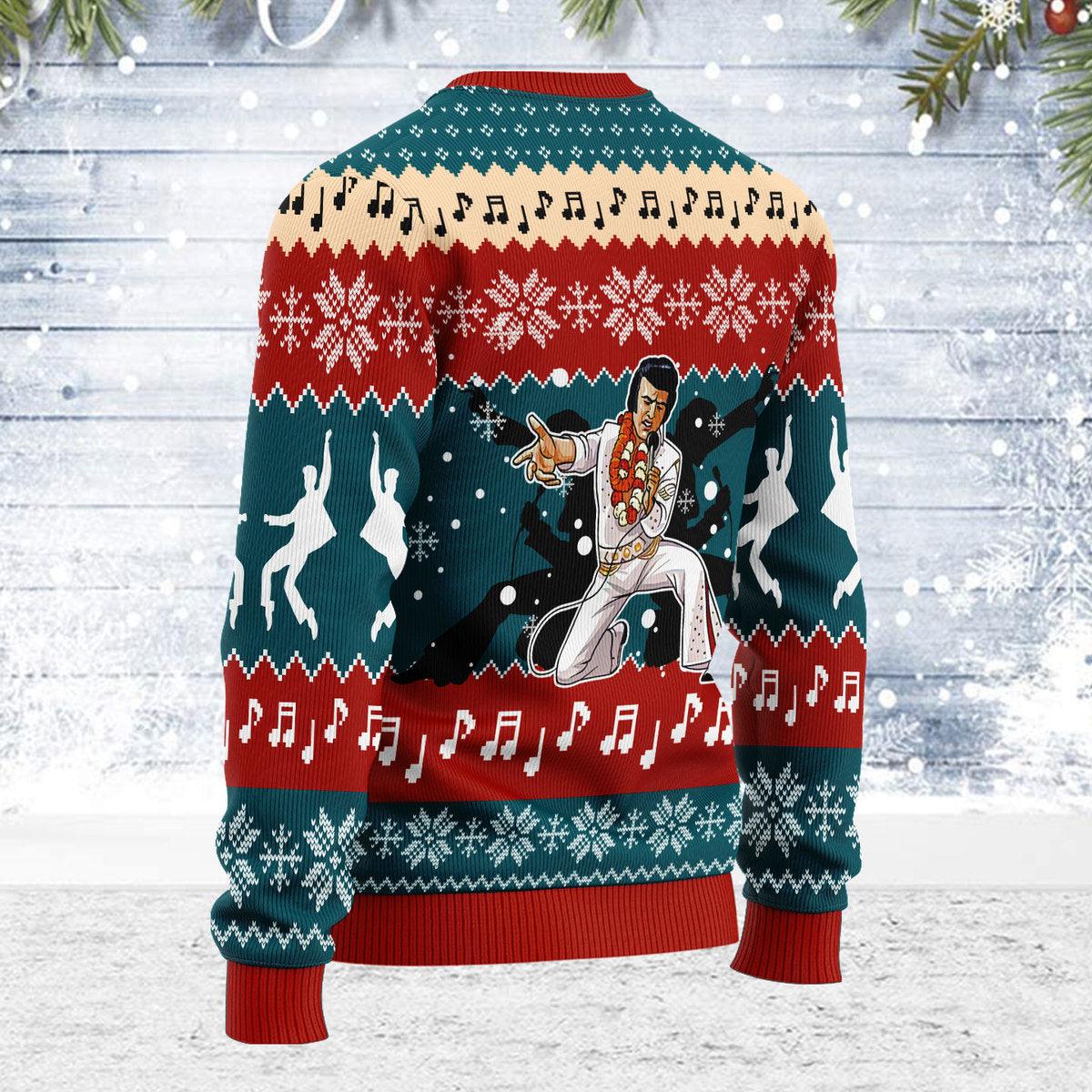 Gearhomie Who is Listening to Elvis Christmas Ugly Sweater - Gearhomie.com