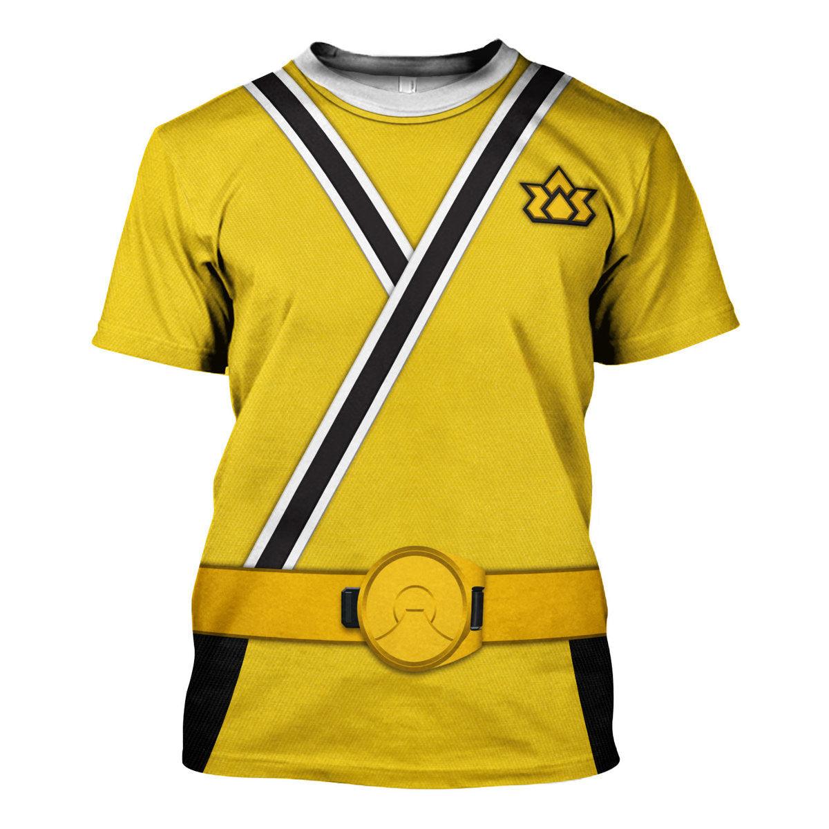 Oodiegang Yellow Power Rangers Samurai Hoodies Sweatshirt T-shirt Hawaiian Tracksuit - DucG