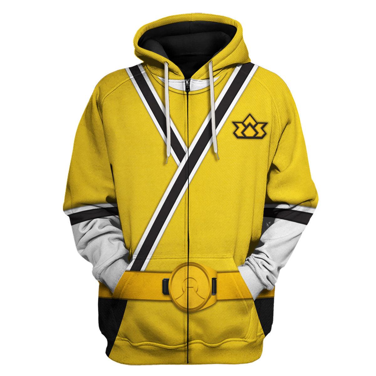 Oodiegang Yellow Power Rangers Samurai Hoodies Sweatshirt T-shirt Hawaiian Tracksuit - DucG