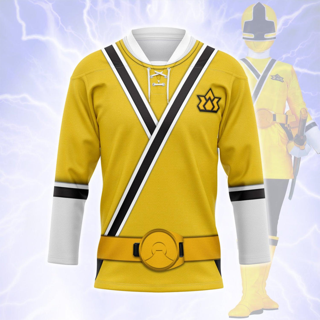 GearHomieYellow Power Rangers Samurai Hockey Jersey - DucG