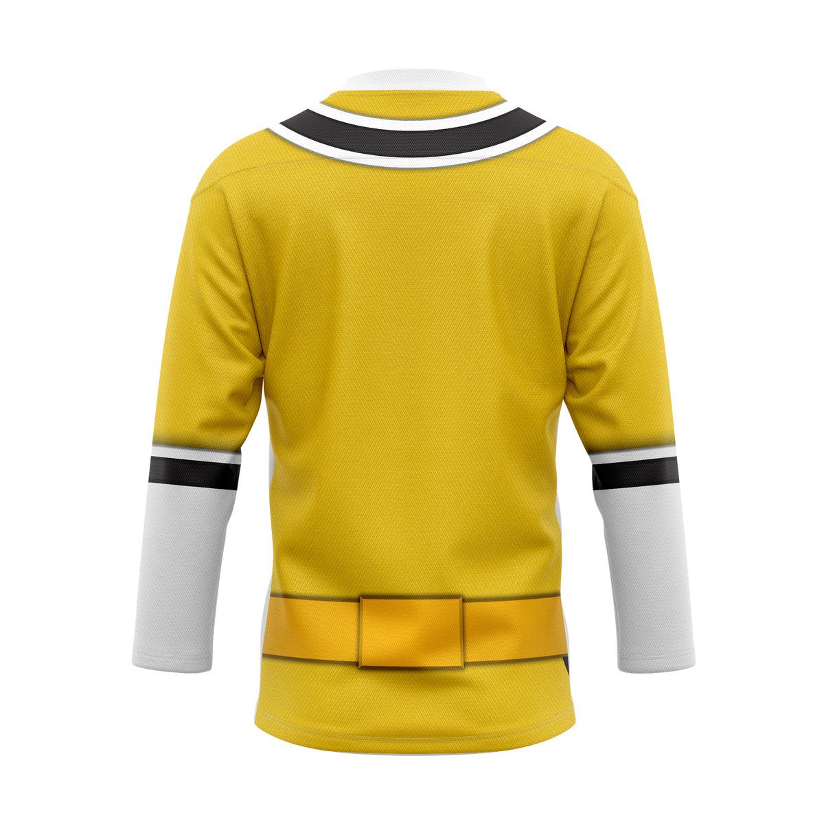 GearHomieYellow Power Rangers Samurai Hockey Jersey - DucG