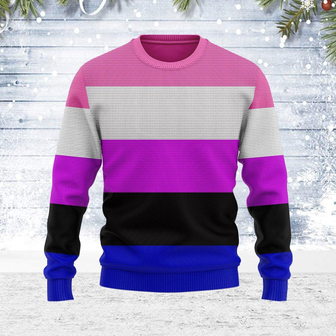 Genderfluid Pride Flag Ugly Christmas Sweater - DucG