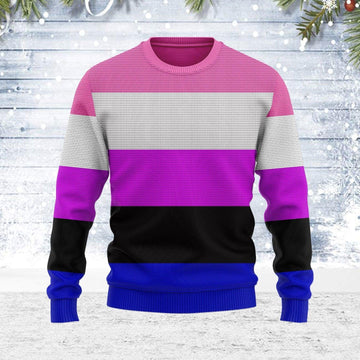 Genderfluid Pride Flag Ugly Christmas Sweater - DucG