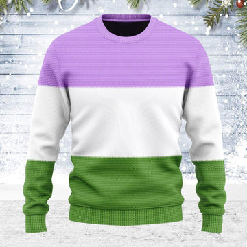 Genderqueer Flag Ugly Christmas Sweater - DucG