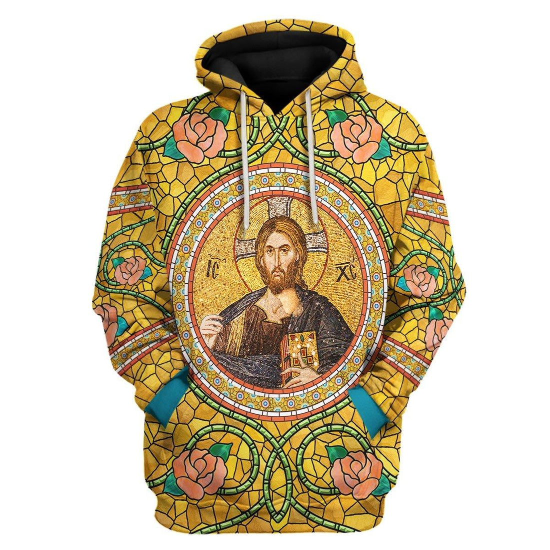 Glass Golden Jesus Eastern Orthodox - CustomsPig