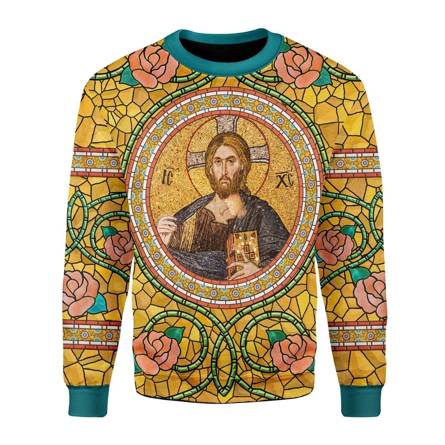 Glass Golden Jesus Eastern Orthodox - CustomsPig