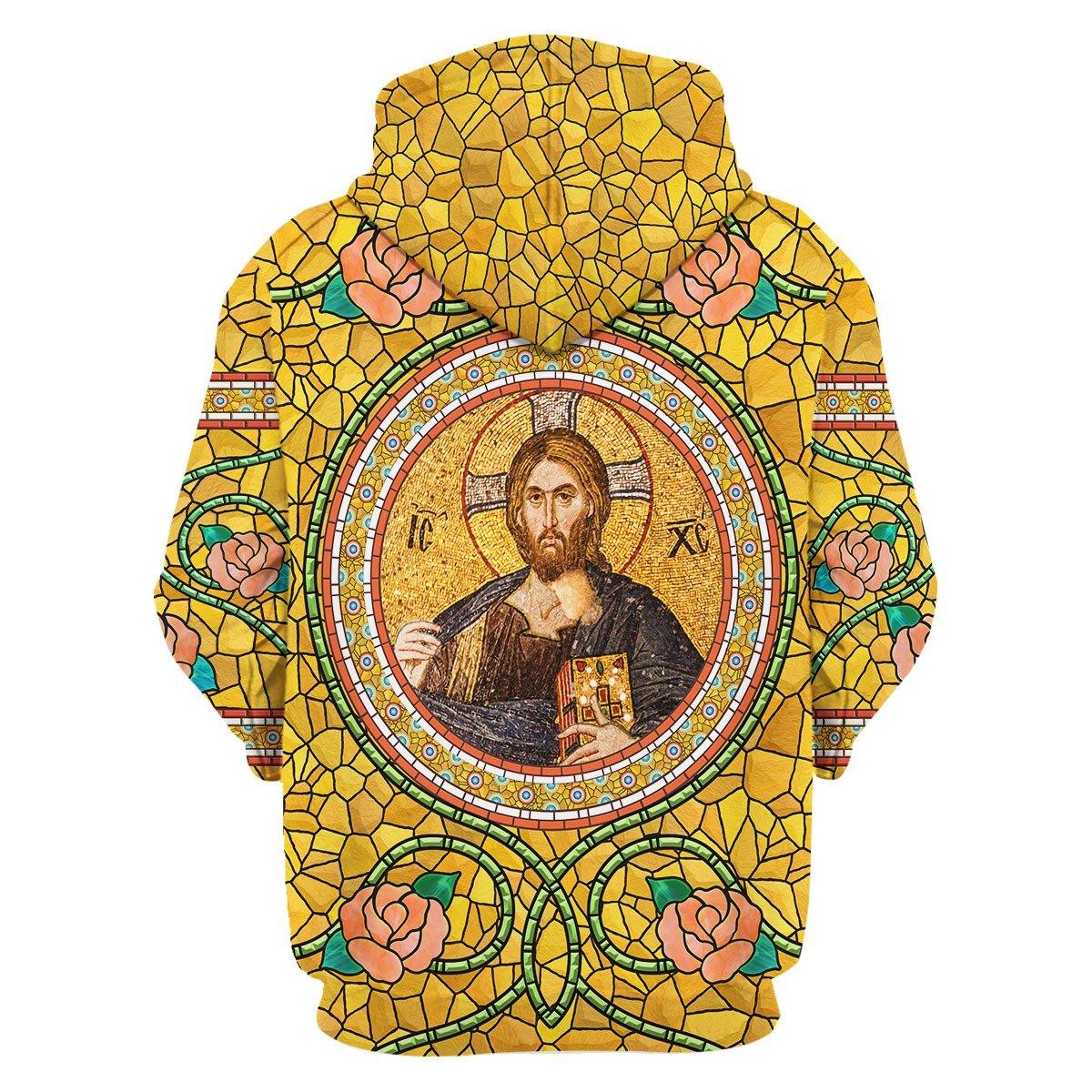 Glass Golden Jesus Eastern Orthodox - CustomsPig