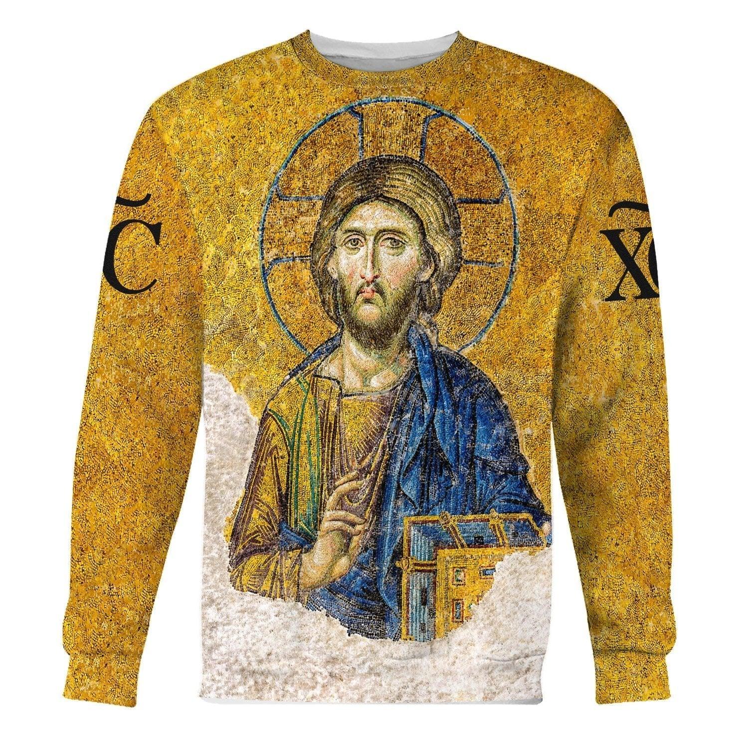Gold Christian Orthodox Jesus Sweatshirt - DucG