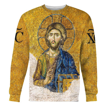 Gold Christian Orthodox Jesus Sweatshirt - DucG