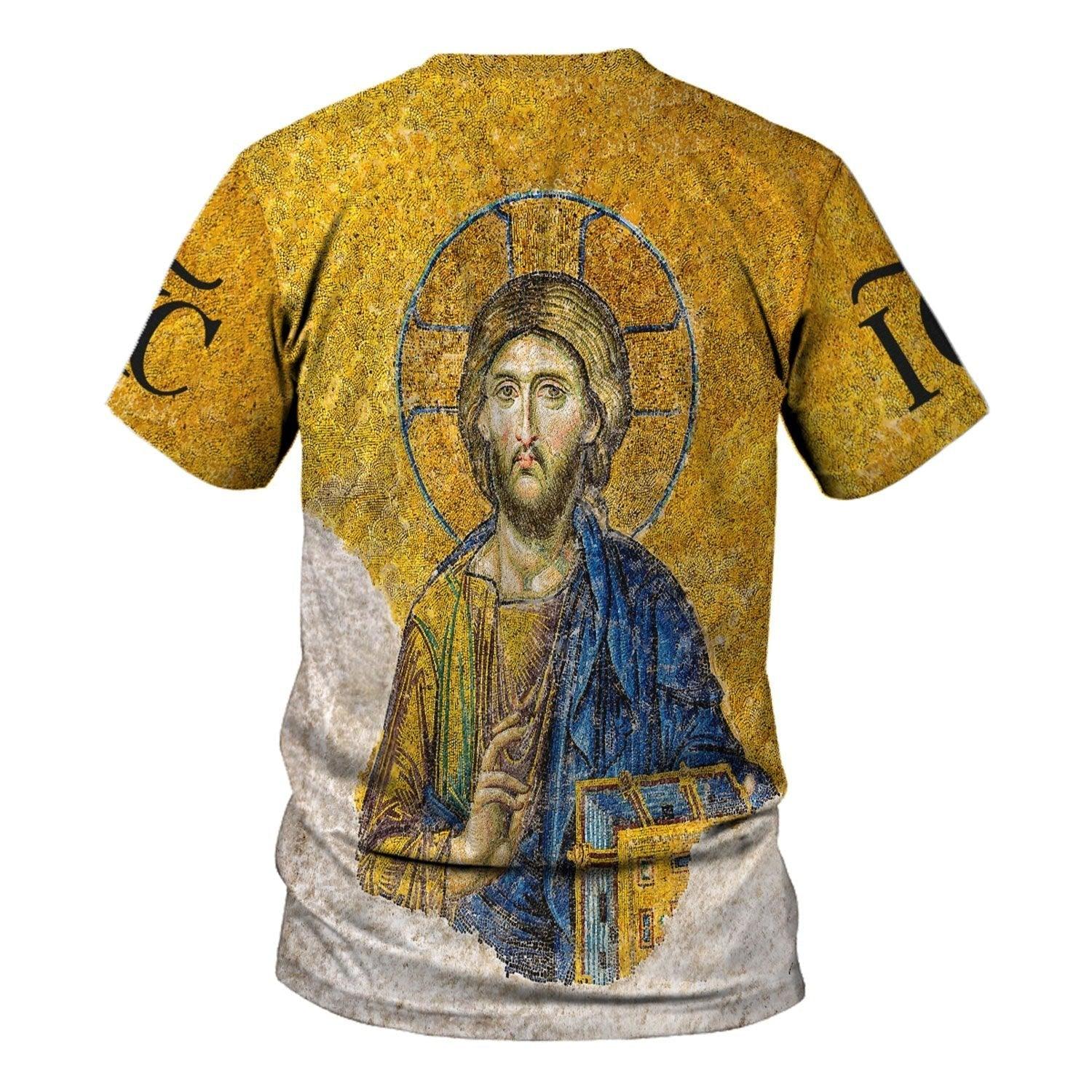 Gold Christian Orthodox Jesus T-shirt - DucG
