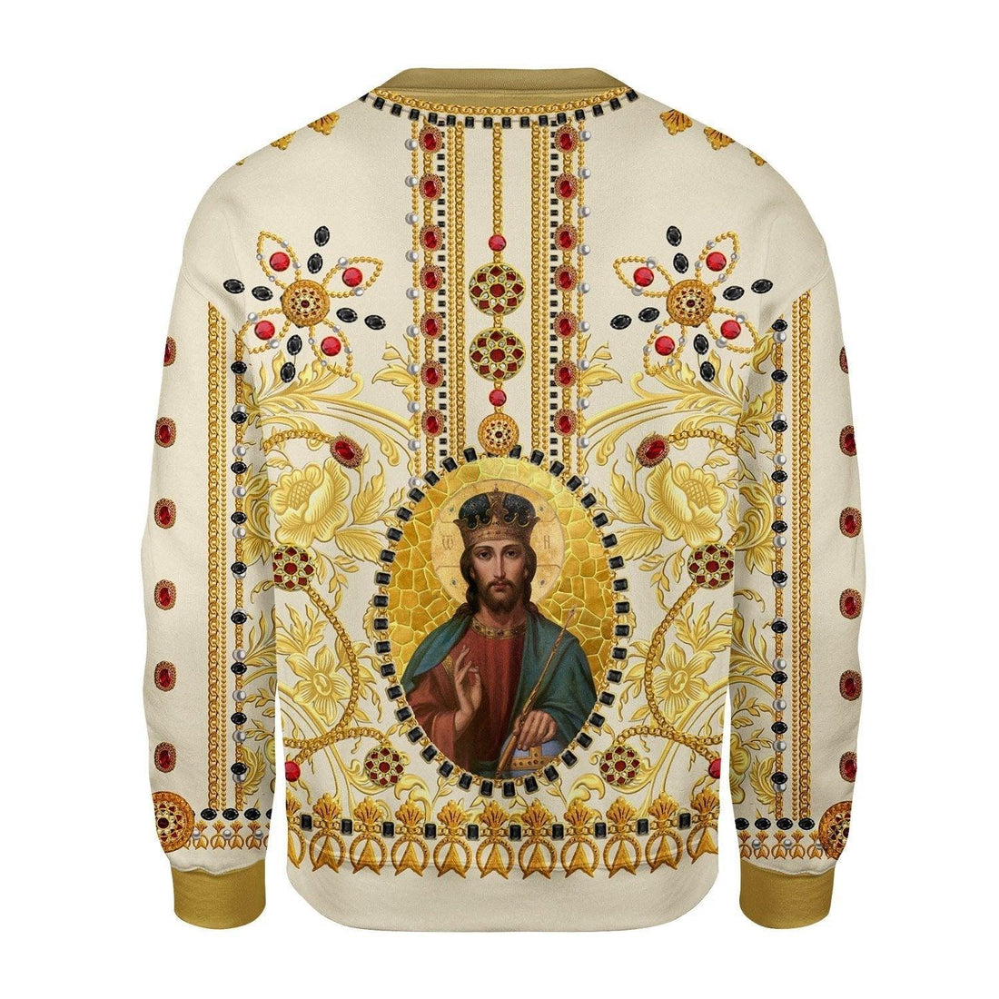 Golden Pattern Jesus Christ Sweatshirt - DucG