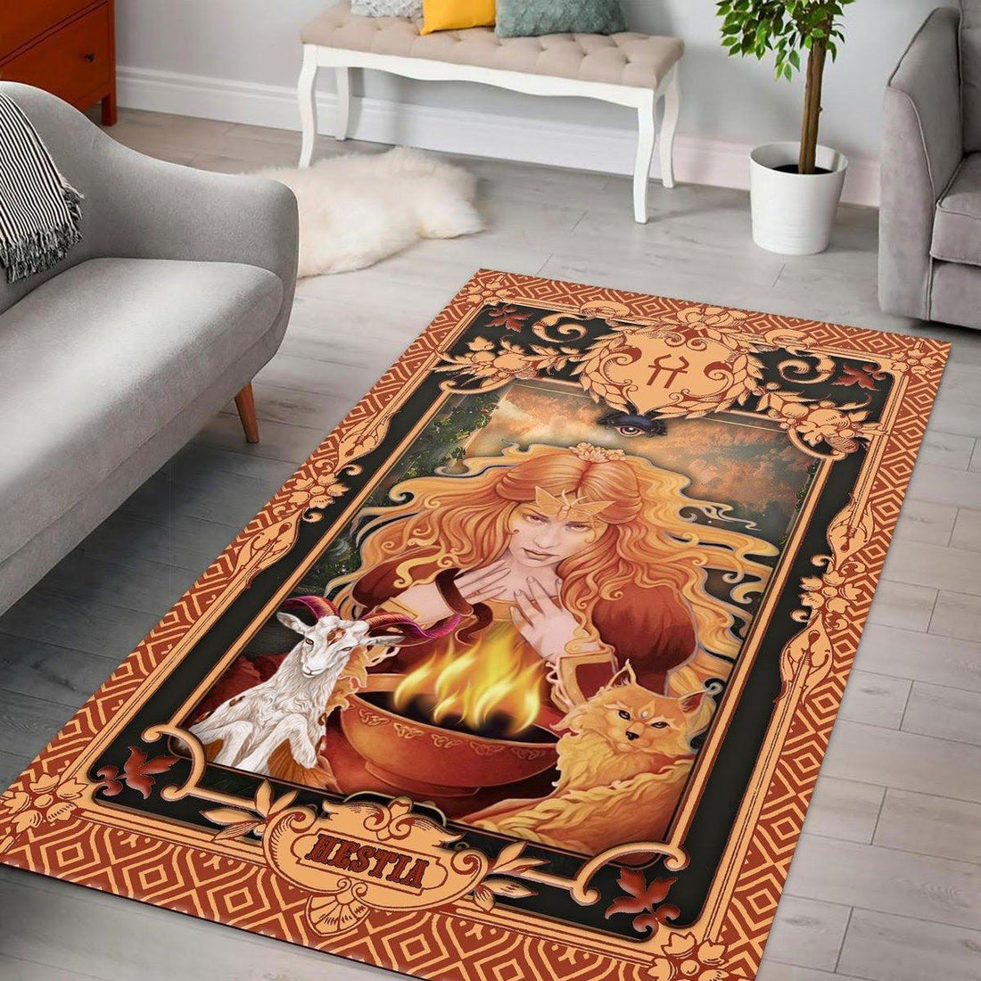 Greek Mythology Hestia Capricorn Zodiac Rug - CustomsPig
