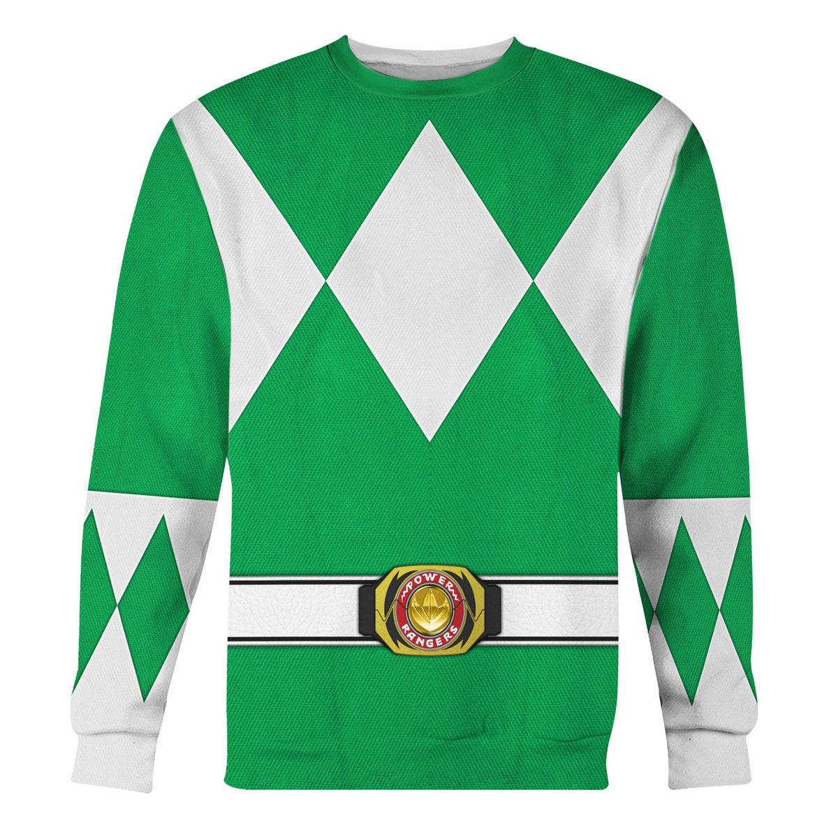 Green Ranger Mighty Morphin Hoodies Sweatshirt T-shirt Hawaiian Tracksuit - CustomsPig.com