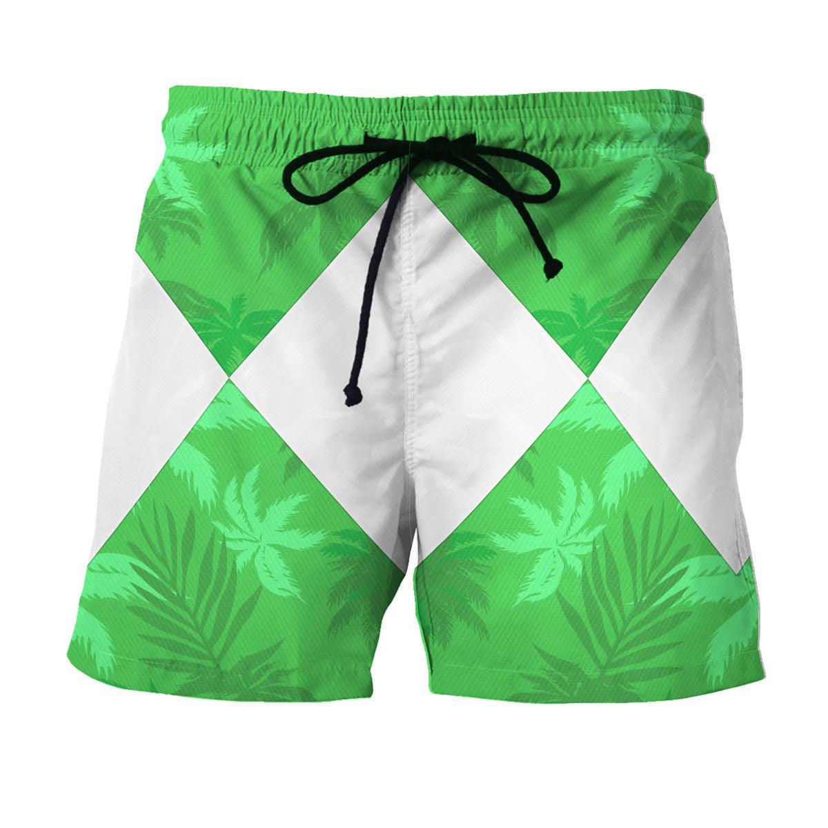 Green Ranger x Tommy Vercetti Hawaiian Shirt Beach Shorts - CustomsPig.com
