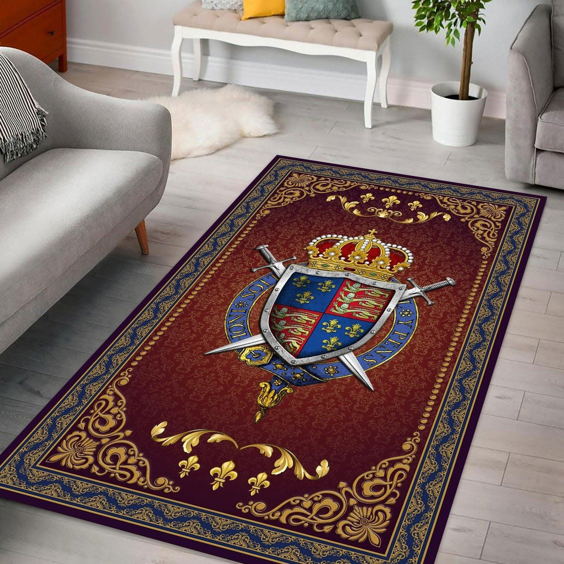 Henry V Coat Of Arms Rug - CustomsPig