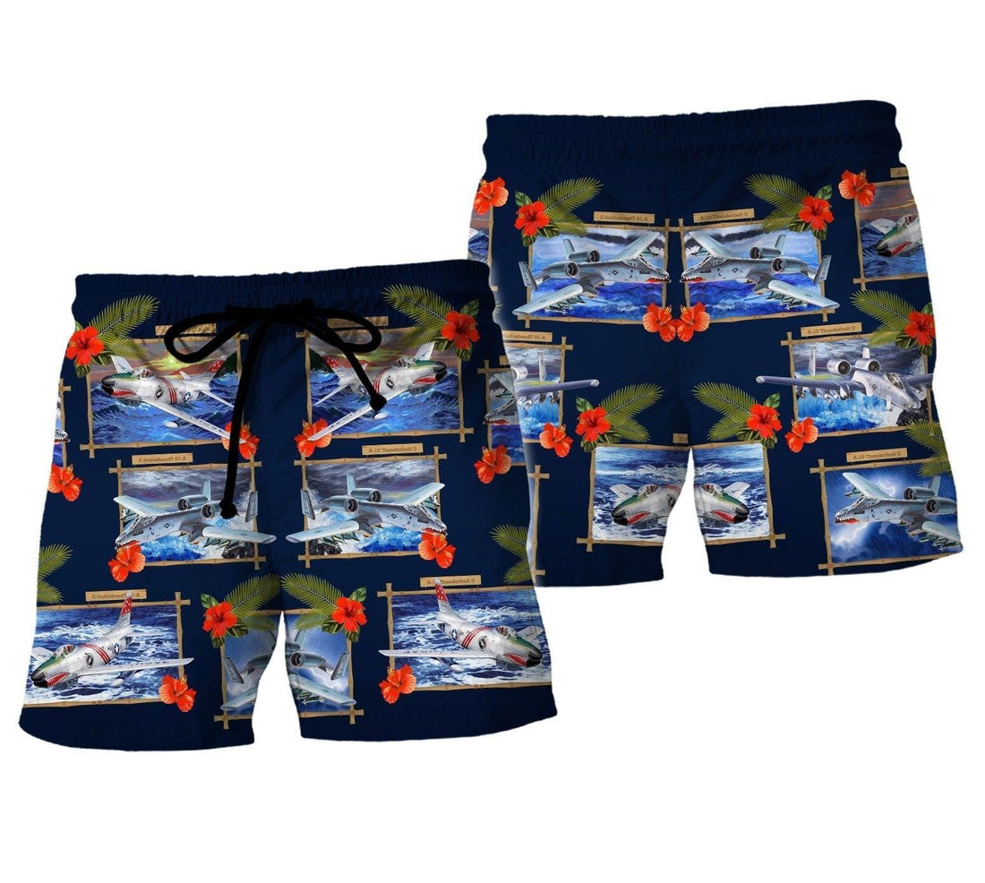 Hibiscus A-10 Thunderbolt Ii (United States) Hawaiian Shirt / S Qm1049