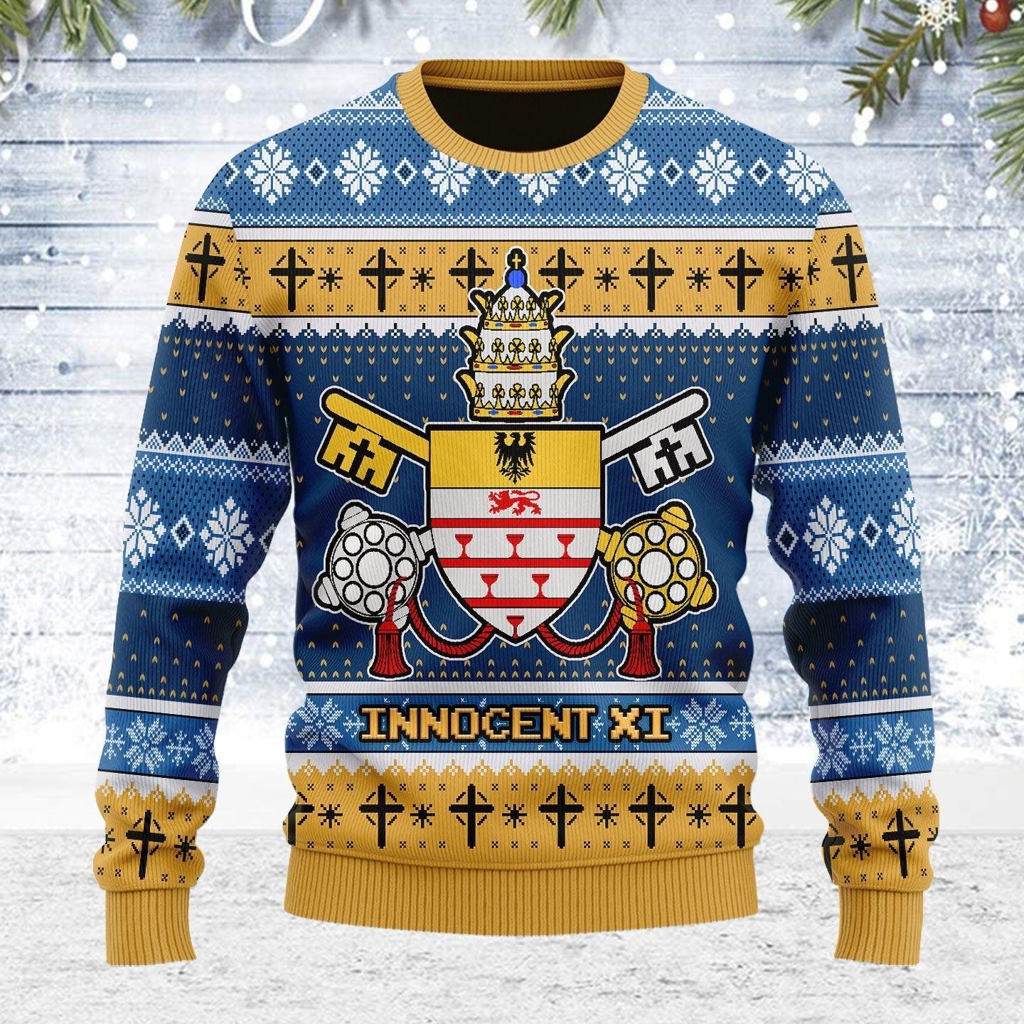 Innocent XI Coat Of Arms Ugly Christmas Sweater - CustomsPig