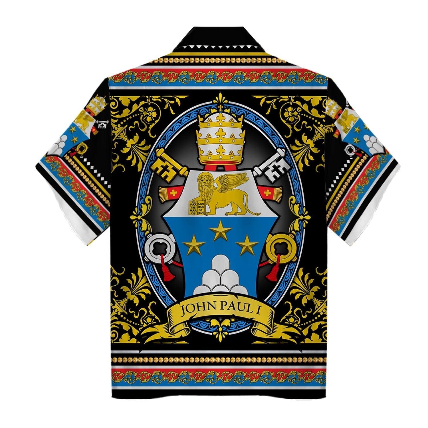 John Paul I Coat Of Arms Hawaiian Shirt -  CustomsPig.com