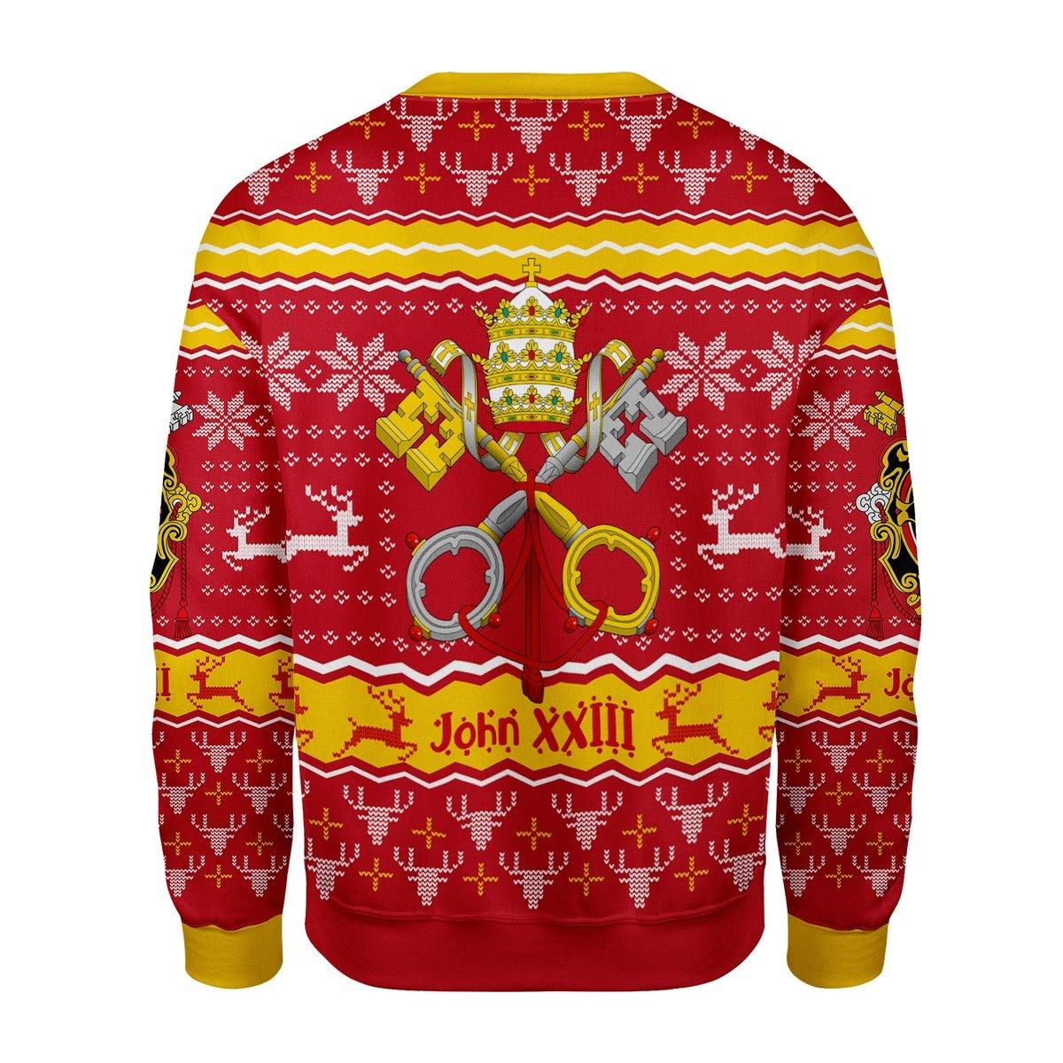John XXIII Coat Of Arms Christmas Sweater - CustomsPig
