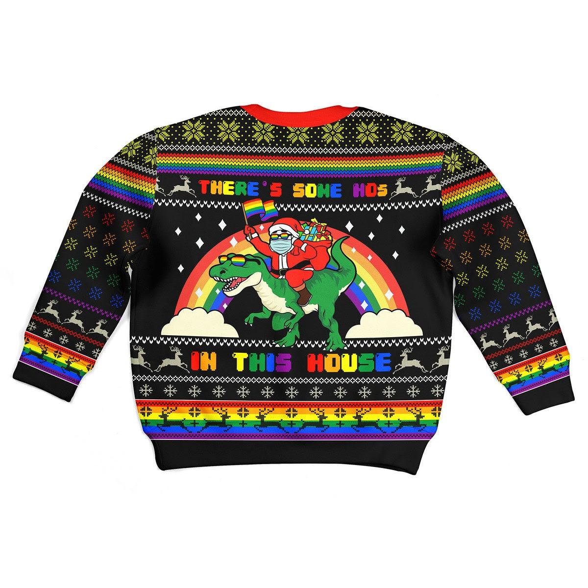 LGBT There's Some Hos In This House Kid Christmas Sweater - CustomsPig