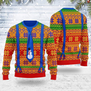 LGBTQ+ With Tie And Suspenders Ugly Christmas Sweater - DucG