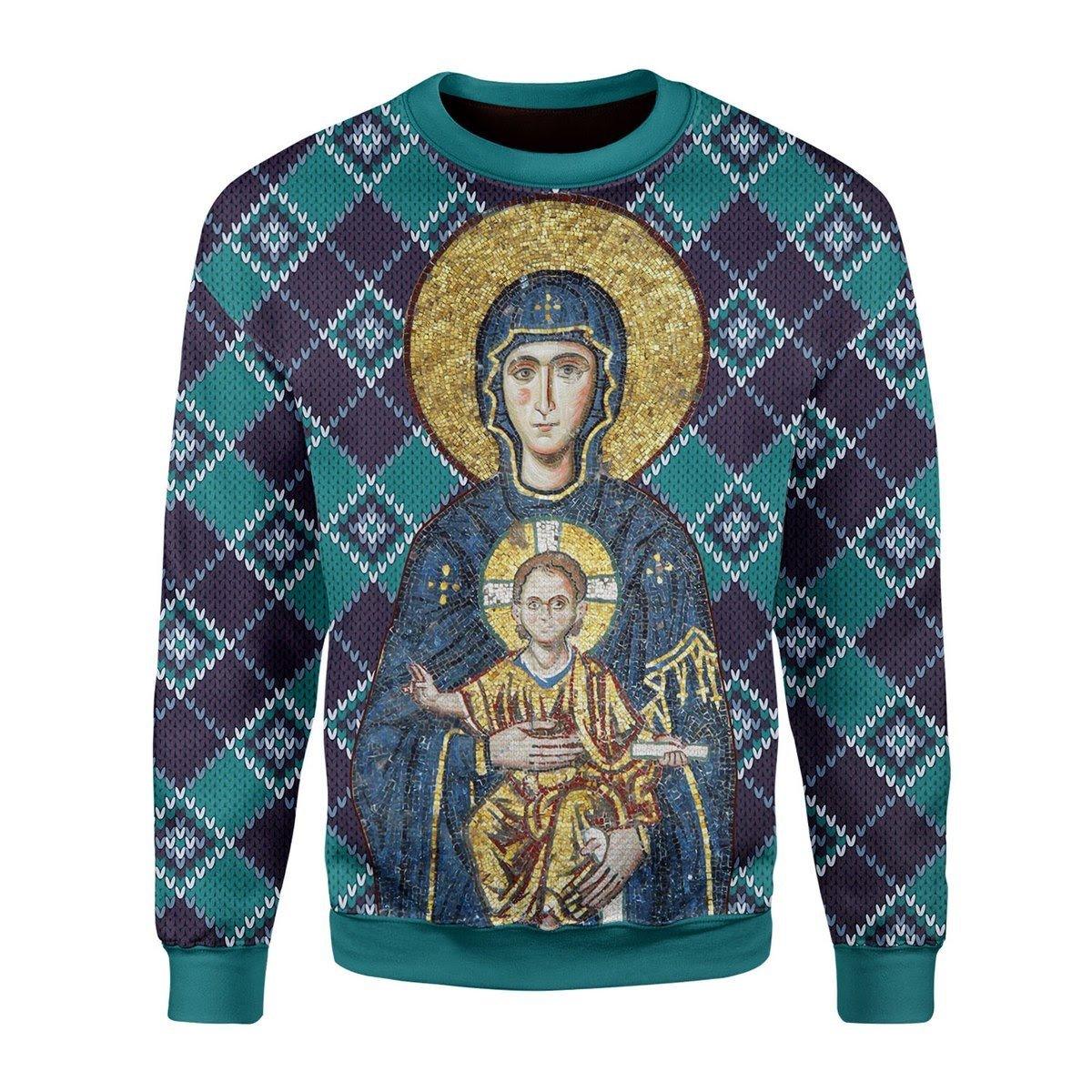 Maria And Jesus In Eastern Orthodox Christmas Christmas Sweater - DucG