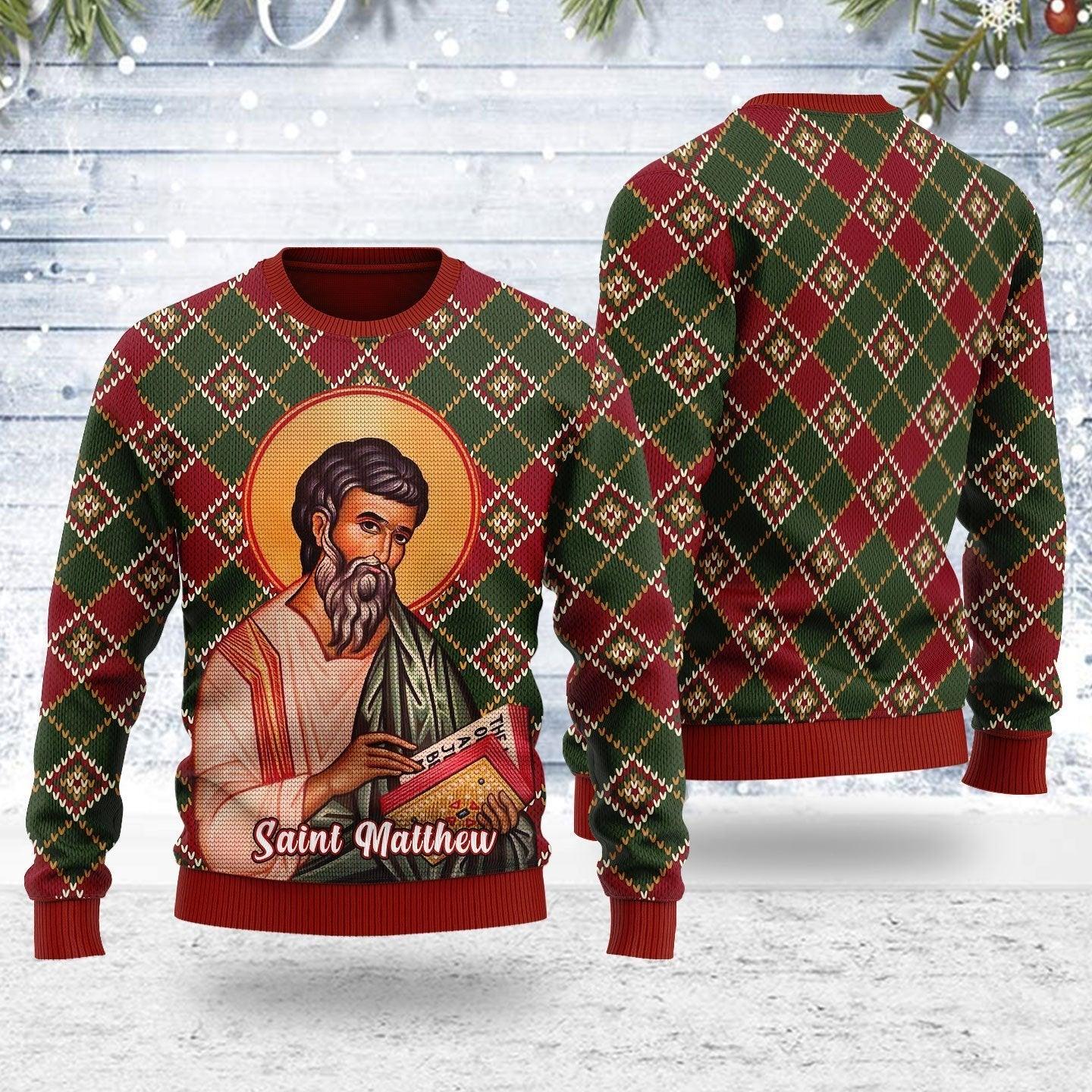 Matthew the Apostle Ugly Christmas Sweater - CustomsPig