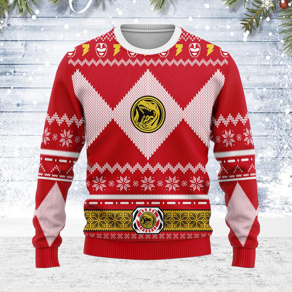 Merry Christmas  CustomsPig Unisex Christmas Sweater Red Power Ranger 3D Apparel -  CustomsPig.com