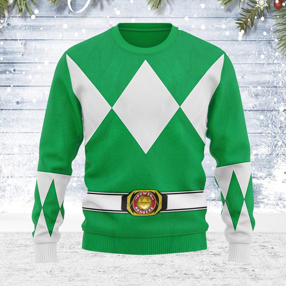 Merry Christmas Green Ranger MM Unisex Wool Sweater - Gearhomie.com