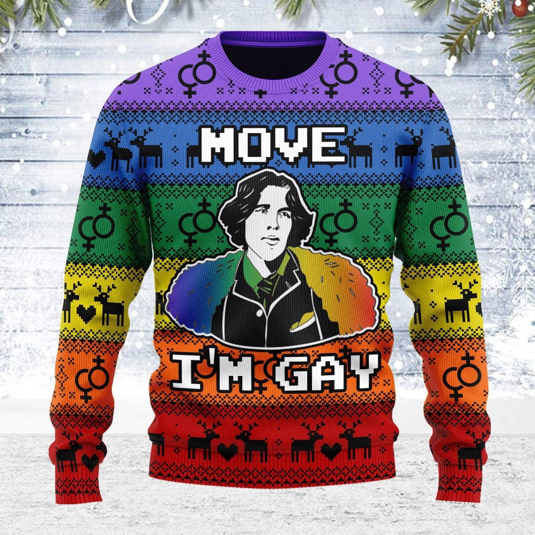 Move I'm Gay Ugly Christmas Sweater - DucG