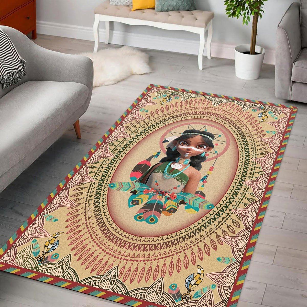 Native American Girl Rug - CustomsPig