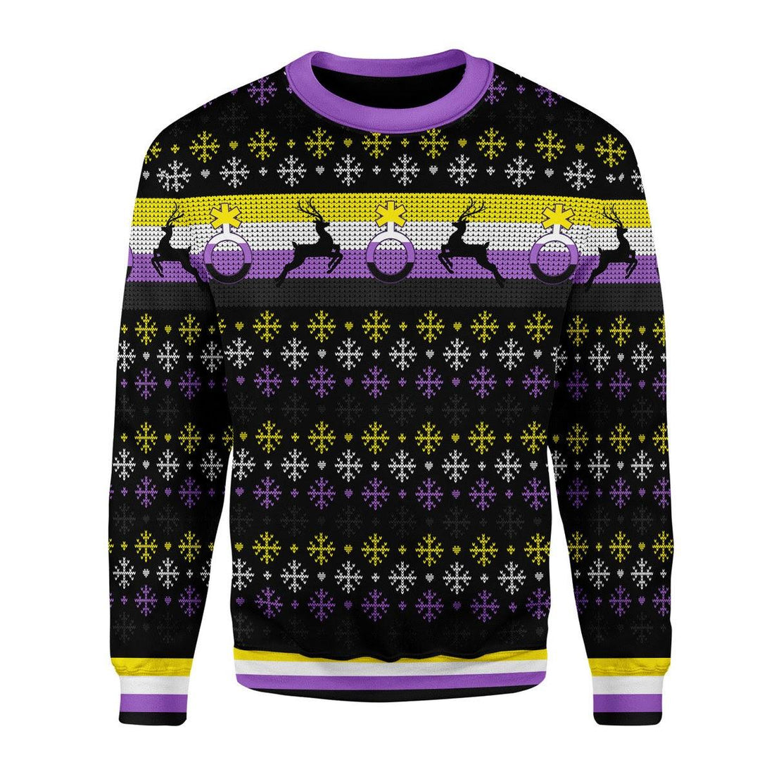 Nonbinary Flag Christmas Sweater - CustomsPig