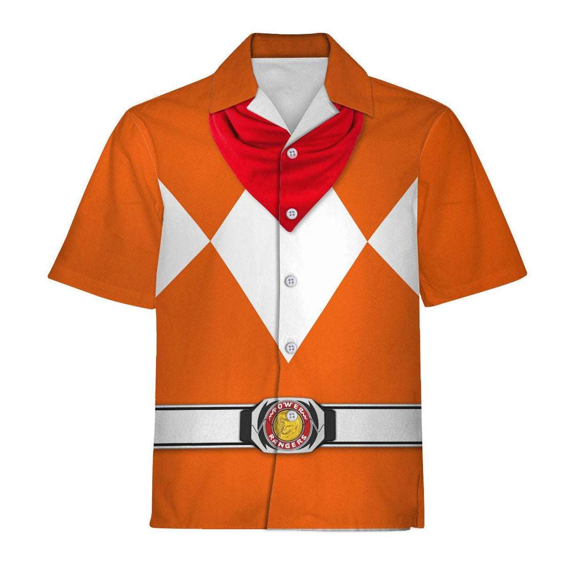Orange Ranger Mighty Morphin Hawaiian Shirt Beach Shorts - Gearhomie.com