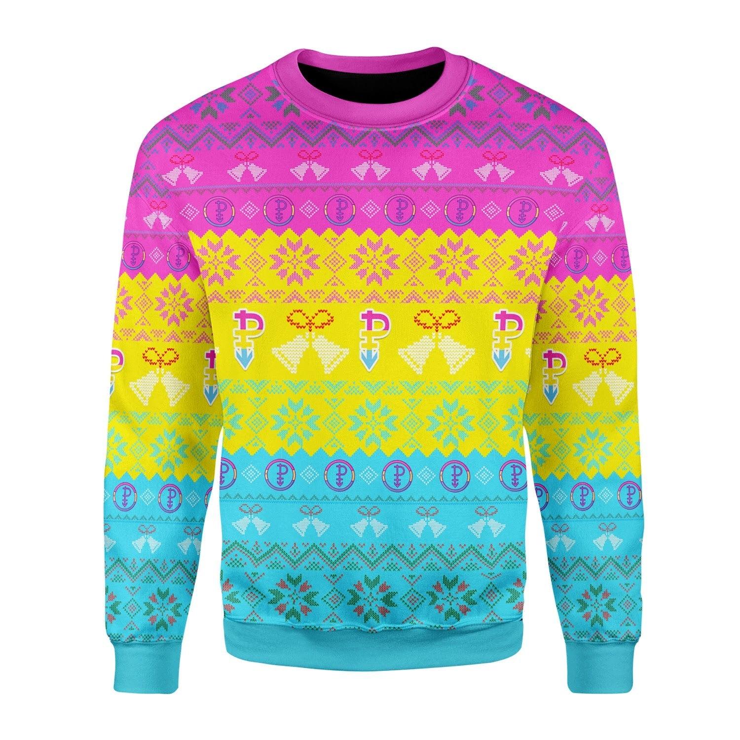Pansexual Pride Flag Christmas Sweater - CustomsPig