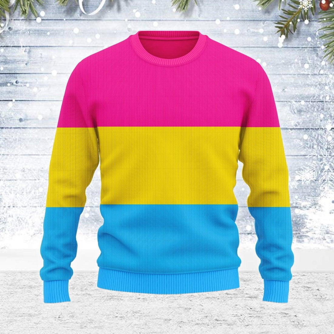 Pansexual Pride Flag Ugly Christmas Sweater - DucG