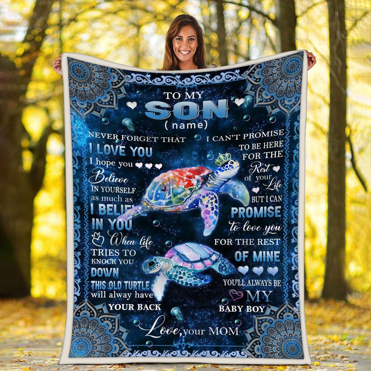 Personalized Name Blanket To Son From Mom - CustomsPig