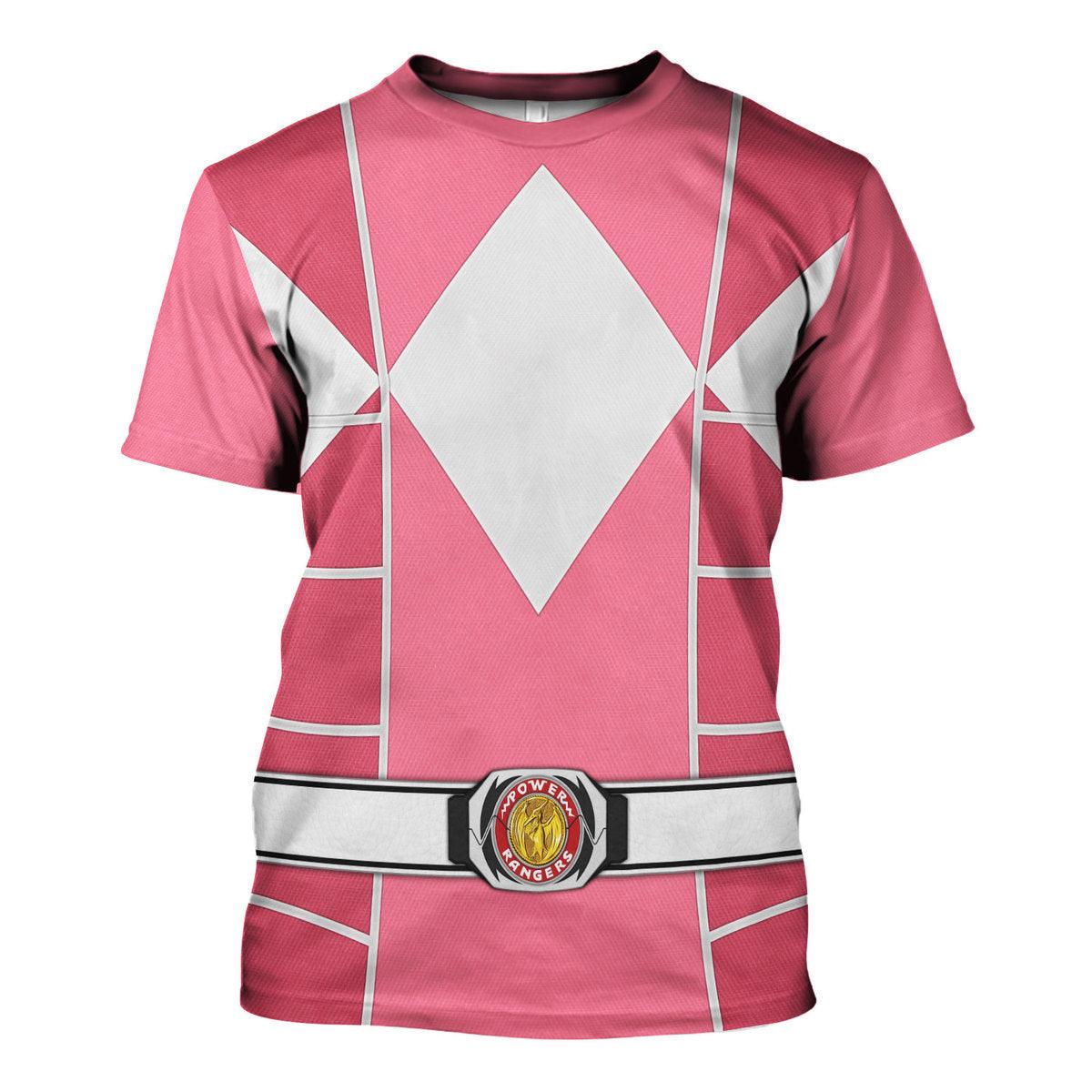 Pink Ranger Mighty Morphin Cosplay Hoodies Sweatshirt T-shirt Hawaiian - CustomsPig.com