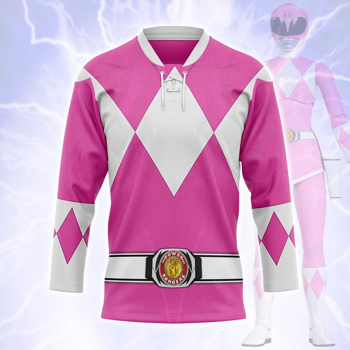 Pink Ranger Mighty Morphin Hockey Jersey -  CustomsPig.com